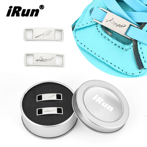 IRun Custom Grabado Lock Shoelace Tag Placa de metal en blanco Cordones Encantos Nombre personalizado Zapato Encaje Dubraes para zapatillas de deporte - Product Image 1