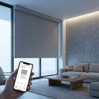 Üst Düzey Akıllı Stor Perdeler Zigbee 3.0 Uyumlu Karartma Slub Kumaş Pencere Gölgelikleri Salon İçin