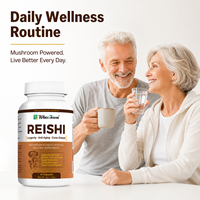 Capsules de champignons Reishi, soutien immunitaire, vitalité, complément de bien-être, marque privée, OEM, ODM, fournisseur direct d'usine, vente en gros