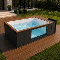 Piscine hors sol de luxe intégrée haut de gamme avec fenêtre en verre, piscine extérieure moderne pour jardin 20ft/40ft