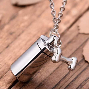 Urn kalung untuk silinder Pet abu-Stainless Steel Pet kremasi Memorial kenang-kenangan liontin perhiasan - Product Image 4