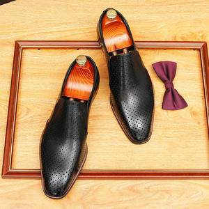 Men's Premium Top-Grain Cowhide Leather Business Shoes Summer Commuter with PU <b>Insole</b> Genuine Leather - Product Image 2