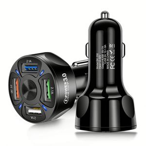 ที่ชาร์จในรถยนต์แบบ USB 4 พอร์ต QC3.0 ขายดีที่สุด อะแดปเตอร์ชาร์จ 4USB 7A ชาร์จเร็ว - Product Image 1