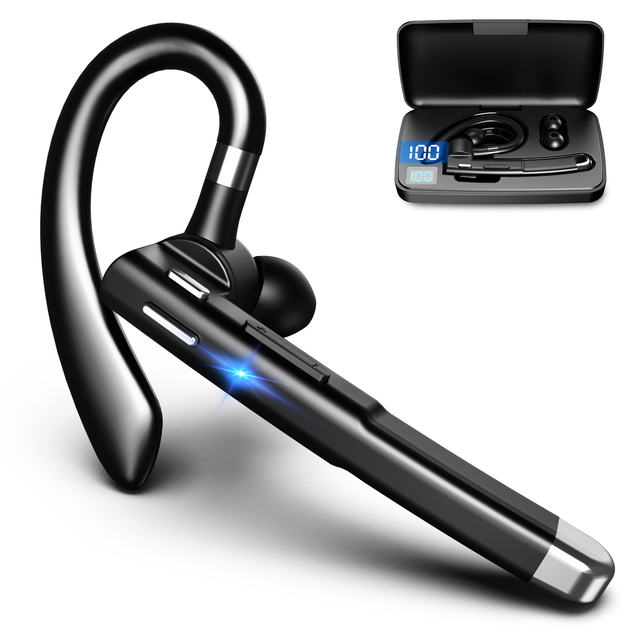 YYK-520 TWS Business Single Ear Earphone Voice Control Car Driving Office Running Ear Hook Noise Canceling Wireless Headset