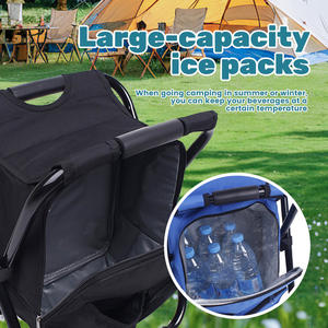 पोर्टेबल ऑक्सबर्ड कपड़े आउटडोर मछली पकड़ने समुद्र तट शिविर चेयर कूलर बैग के साथ पोर्टेबल - Product Image 3