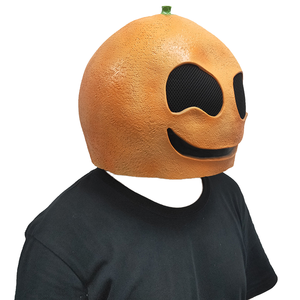 Masque intégral en latex Orange Scary Fruit pour adultes, idéal pour Halloween, les fêtes, les festivals et les accessoires de déguisement - Product Image 1