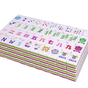 Juego de Mahjong Americano de Lujo, Diseño Moderno y Creativo, 4 Capas, 160 Piezas, Color Rojo Rosa, Acrílico Premium Grabado, con Bolsa y Soportes, Venta al Por Mayor - Product Image 1