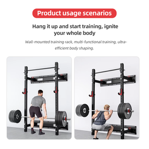 Rack de squat pliable en acier de calibre 11 durable, équipement de gym multifonctionnel - Product Image 3