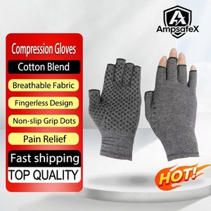 Guantes de Compresión de Algodón sin Dedos AmpsafeX, Directo de Fábrica, Personalizados, Suaves, Transpirables, Soporte para Manos, para Uso Diario General - Product Image 1