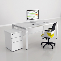 Poste de travail de bureau moderne Vina 2026 en métal et placage MDF, finition étanche et anti-poussière, personnalisable pour 1 personne, prix direct usine, OEM