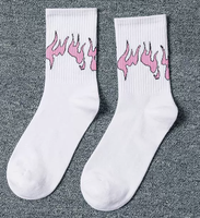 Chaussettes Hip Hop Sokken à motif floral, noires, blanches et jaunes, respirantes, pour skateboard, Harajuku Street Skarpetki