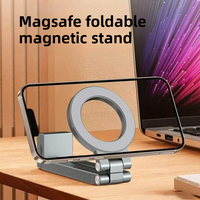 Nouveau support de téléphone et tablette universel magnétique en alliage d'aluminium pour voyage, rotation à 360 degrés, design pliable et portable