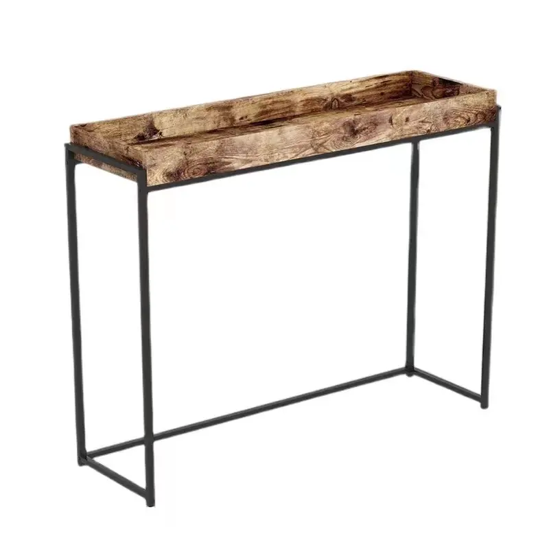 Swt Teruggewonnen Franse Stijl Gang Huis Houten Metalen Console Tafel