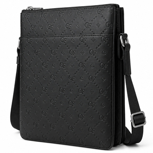 Sac bandoulière vertical en cuir PU pour homme, étanche, avec sangle réglable, pour tablette, personnalisable par fournisseur OEM - Product Image 3