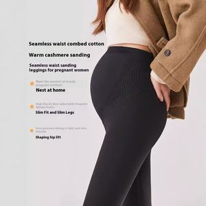 Lism personnalisé neuf points <span class=keywords><strong>pantalon</strong></span> taille haute grande taille Leggings de maternité pour femmes enceintes automne hiver Style taille élastique - Product Image 4