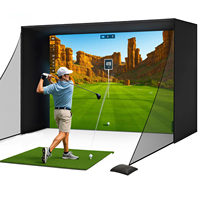 Filets de simulation de golf très vendus, 10 x 8 pieds, avec écran d'affichage à impact HD pour la pratique du golf en intérieur et en extérieur