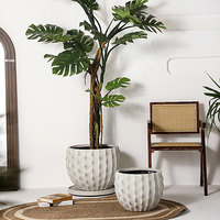 Pot de fleurs créatif unique fait main en forme de cactus pour extérieur, balcon, jardin, en argile fibreuse, finition vernie à l'eau, style moderne et minimaliste