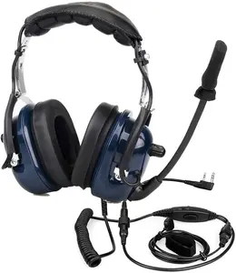 Two way radio earpiece noise aviation headset with mic for pilot user