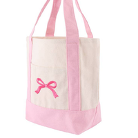 Sac fourre-tout réutilisable en toile bicolore avec poche brodée personnalisée – Idéal pour le quotidien, la plage et les voyages