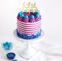 Goldener Muslimischer Islam Eid Mubarak Acryl-Spiegel Cupcake-Topper für Ramadan, Geburtstag & Hochzeitsfeier-Dekoration