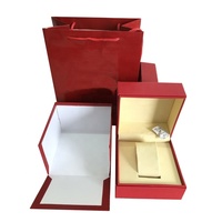 Boîte de rangement et de présentation de montres personnalisée de luxe en cuir PU rouge pour montre Cartier