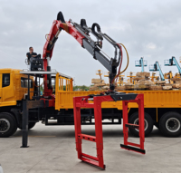 Grue de levage pour camion 8t, grue à bras télescopique hydraulique, grue à grappin pour briques à vendre