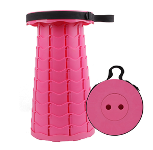 Sgabello pieghevole esterno portatile regolabile in altezza, sedia telescopica - Product Image 1