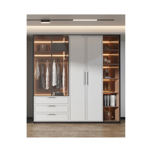 Modern Walk in <strong>Closet</strong> Wardrobe Para Habitacion Custom Systems Design Wood Bedroom Cupboards for Bedroom Open Wardrobe - Product Image 1