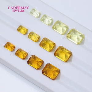 Cadermay Jewelry Synthetic Zircon Loose Stones Rectangle Deep Golden Yellow Golden Yellow Lemon Yellow For Jewelry Making - Product Image 2