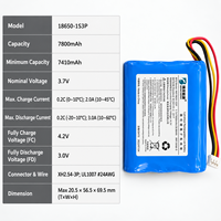 Paket Baterai Custom 3.7V 7800mAh 1S3P 18650 dengan Kabel NTC Konektor XH2.54 untuk Pencahayaan LED OEM Grosir UN38.3