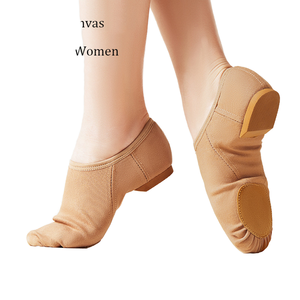 Zapatos de Jazz JUSTWELL <span class=keywords><strong>JW</strong></span> Profesionales Modernos con Parte Superior de Tela Elástica, Forro de Algodón y Suela de Cuero Genuino para Mujer, Sandalias para Maestras - Product Image 4