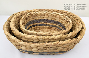 Vente chaude Écologique Flexible Jacinthe D'eau Panier De Rangement Fabriqué À La Main Vintage Style Bol De Fruits pour Le Stockage À La Maison - Product Image 5