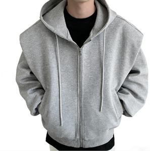 Nuovi Arrivi 2026: Felpe e Maglioni <span class=keywords><strong>con</strong></span> Zip Grigio da Uomo - Vestibilità Ampia Primaverile in Tessuto Pettinato Stampato - Product Image 5