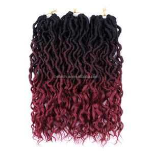 Venta al por mayor 18 pulgadas 24 soportes sintético ombre rastas gitana LOCs pelo pre-bucle rizado diosa Africana Faux LOCs crochet pelo - Product Image 6