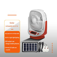 Ventilateur portable solaire moderne en plastique de 8 pouces, commande numérique, multifonctionnel, alimenté par panneau solaire, mini ventilateur de bureau portable