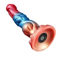 Dildo chauffant rechargeable Dragon Fantasy Alien avec 2 gros nœuds, dildo animal nœud de chien