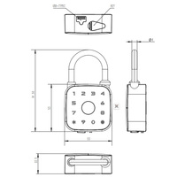 Cadenas intelligent multi-déverrouillage 4-en-1 : Empreinte digitale + Mot de passe + Carte IC + Application Tuya pour serrure de sécurité électronique, étanche IP65