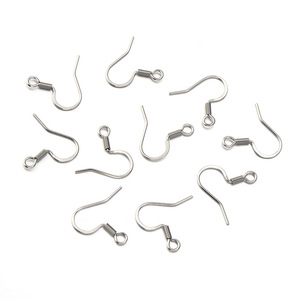 Ganchos para pendientes de acero inoxidable, planos, en forma de gota, para la fabricación de pendientes, color acero, chapados, 033 - Product Image 5