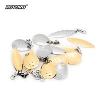 ROVORO Lames de spinnerbait bicolores anti-bruit avec roulement pivotant, kit de modification de leurre pour le black-bass et hameçon assist