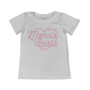 GT1565 RTS <b>Baby</b> <b>Girl</b> Adorable Boutique Pink MAMA'S Bestie Print <b>girl</b> Top Kids Toddler Child Clothing - Product Image 1