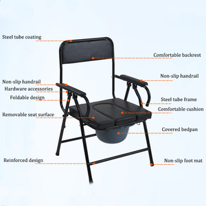 Chaise de douche pliable pour personnes âgées, chaise de toilette, équipement de sécurité pour la salle de bain - Product Image 5