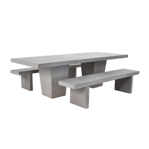 Industrial Style Concrete Dining <b>Table</b> With <b>Solid</b> <b>Wood</b> Legs Waterproof Precast Cement Furniture Bulk Sourcing Vietnam - Product Image 3