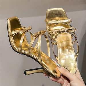 2025 Women's Open <b>Toe</b> Stilettos Sexy Gold Silver Sandals High Heels Anti-Slippery Pumps Shoes for Party Summer Fashion - Product Image 1