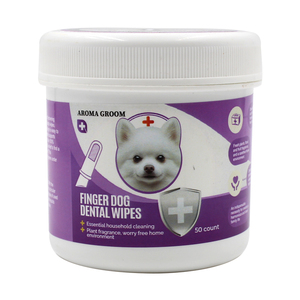OEM ODM Marque privée Personnaliser le nettoyage des dents et des gencives des animaux de compagnie Lingettes humides pour gants de doigts Rafraîchir la peste le tartre Enlever les lingettes pour les doigts - Product Image 1