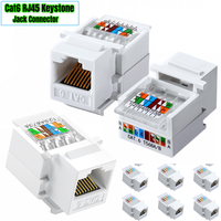 Prise Keystone Cat6 10 Gbps RJ45 Keystone Jack 90 °   Connecteur RJ45 à insertion directe pour panneaux de brassage et plaques murales