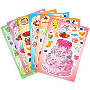 Hojas de pegatinas de dibujos animados para pasteles, calcomanías de papel adhesivas para decoración navideña, manualidades DIY para niños, suministros divertidos para fiestas de cumpleaños - Product Image 5