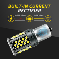 Ampoule LED de voiture 1156 BA15S 1157 T20 7440 W21W 7443 W21/5W T25 3156 3157 81smd pour feux arrière, frein, marche arrière, feux de jour (DRL), clignotants, 12V Canbus