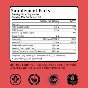 Gummies au Safran OEM/ODM Très Demandées, Extrait de Safran pour l'Humeur Positive et le Calme Nerveux, Booste l'Énergie, Soutient la Santé Oculaire, 120 Gummies - Product Image 2