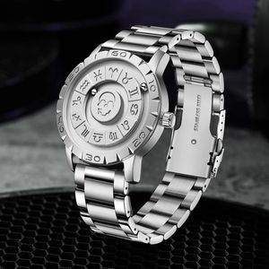 Foxbox 0047ใหม่สำหรับผู้ชายนาฬิกาแบรนด์ดังความคิดสร้างสรรค์สายหนังเลื่อนลูกปัดนาฬิกาควอตซ์สำหรับผู้ชายนาฬิกากันน้ำแรงแม่เหล็ก - Product Image 2