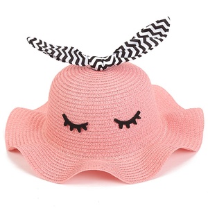 <span class=keywords><strong>Sombrero</strong></span> de <span class=keywords><strong>Paja</strong></span> de Ala Ancha con Orejas de Conejo Estilo Coreano para Niñas, <span class=keywords><strong>Sombrero</strong></span> de Verano con Flecos Ondulados - Product Image 5
